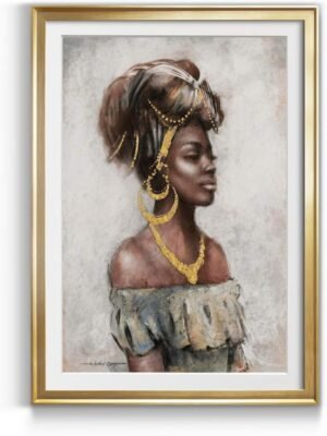 Renditions Gallery Beauty and Grace Premium Framed Print, Ready to Hang, Made in America Print – Gold Framed