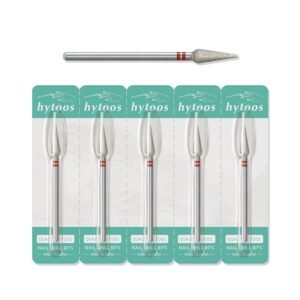 4mm Long Bud Cuticle Clean Nail Drill Bit, 5Pcs/Set Russian Diamond Nail Bits Professional Safety Under Nail Cleaner Burr for Cuticle Dead Skin, Electric Nails Drill Accessories, Fine