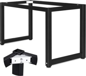Modern Industrial Metal Table Legs,DIY Black Heavy-Duty Legs for Dining, Desks,Durable Powder-Coated Finish, Perfect for Home Offices, Kitchens, and Living Rooms.(28” * 47”)
