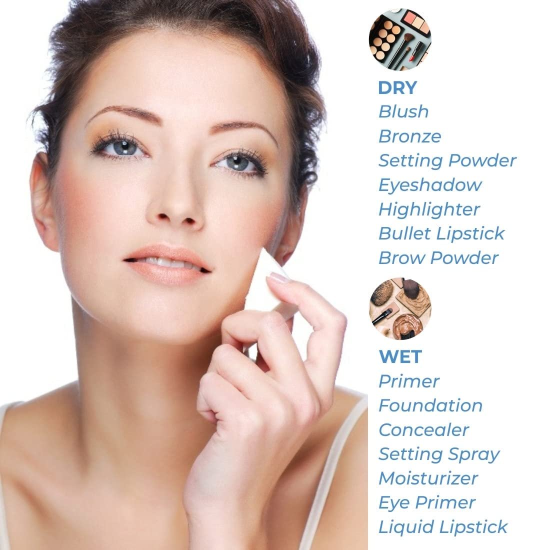 ForPro Professional Collection Beauty Wedges, Latex Free Foam Sponges, Makeup Blenders for Powder and Liquid Makeup, 100-Count (Pack of 3) - Image 7