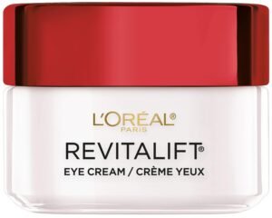 L’Oreal Paris Skincare Revitalift Anti-Wrinkle and Firming Eye Cream with Pro Retinol, Treatment to Reduce Dark Circles, Fragrance Free, 0.5 oz.