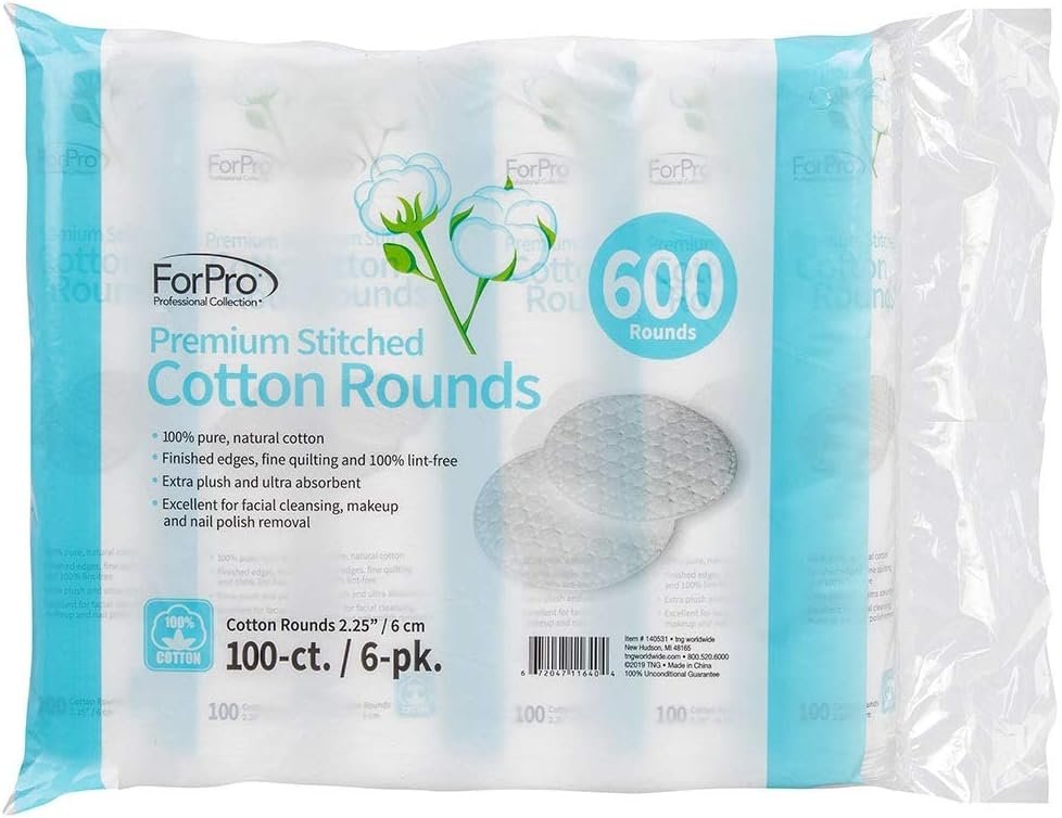 ForPro Premium Stitched Cotton Rounds (7200-Count), 100% Pure Cotton Pads for Removing Makeup, Nail Polish and Cleansing Face, Pack of 72-100 Cotton Rounds - Image 9