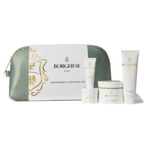 Borghese Skin Renewal Discovery Set – Includes Cream Cleanser, Pre-Mask Booster Serum, Mud Mask for Face & Body, Firming Mask & AHA BHA Overnight Mask