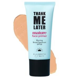 Elizabeth Mott Thank Me Later Blurring Face Primer SPF 30 – Lightweight, Hydrating Makeup Primer – Smooths Fine Lines & Wrinkles for a Soft-Focus Finish – Mineral-Based, Cruelty-Free Formula – 30g