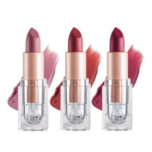3PCS Matte Nude Lipstick Set Velvet Lip Gloss Non-Fading Non-Sticky Cup Nude Lipstick Matte Lip Stain Long Lasting Waterproof Lipstick for Women Girls Daily Lip Makeup – Set C