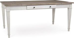 Signature Design by Ashley Skempton Farmhouse Rectangular Dining Room Table with Storage, White & Light Brown