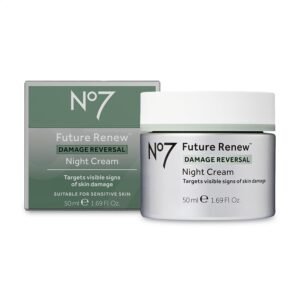No7 Future Renew Damage Reversal Night Cream – Anti Aging Face Moisturizer – Infused with Peptide Technology to Reverse Visible Signs of Damage – Skin Barrier Repair for Dry Skin (1.69 Oz)