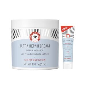 First Aid Beauty – Ultra Repair Cream, Intense Hydration Whipped Colloidal Oatmeal, Clinically Proven to Strengthen Skin Barrier in 7 Days & Helps Relieve Eczema, Luxury Moisturizer, 6 oz + Bonus, 2ct