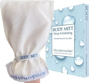 MicrodermaMitt Deep Exfoliating Mitt for Shower – Premium Dead Skin Remover & Exfoliator Body Scrubber – Turkish Kese Glove for Keratosis Pilaris – Natural Skin Care for Smooth, Radiant Results