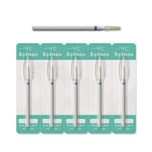 2mm Tapered Barrel Cuticle Clean Nail Drill Bit, 5Pcs/Set Russian Diamond Nail Bits Professional Safety Under Nail Cleaner Burr for Cuticle Dead Skin, Electric Nails Drill Accessories, Medium