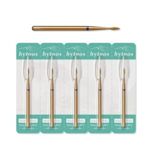 2mm Short Flame Cuticle Clean Nail Drill Bit, 5Pcs/Set Titanium Russian Diamond Nail Bits Professional Safety Under Nail Cleaner Burr for Cuticle Dead Skin, Electric Drill cessories, Medium