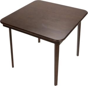 MECO Stakmore Classic Straight Edge Wood Folding Card Table, Espresso Frame