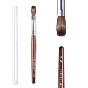 Modelones Kolinsky Sable Acrylic Nail Art Brush Red Wood Pen Nail Brush for Acrylic Powder Molding Drawing Professional Manicure Pens (14#)