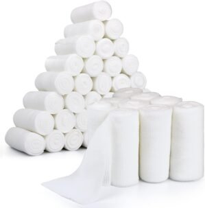Gauze Bandages – 36 Rolls – Premium First Aid Supplies for Safe Adventuring – Flexible, Stretchable, and Breathable Gauze Rolls – 4” x 4.1 Yards Bandage Wrap for Wound Dressing