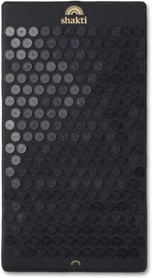 ShaktiMat Premium Acupressure Mat, Level 1 Intensity in Shakti Black, Massage Muscles, Aid Sleep & Unlock Inner Tension | Similar to Acupuncture | FSA/HSA Eligible | Organic Cotton Certified