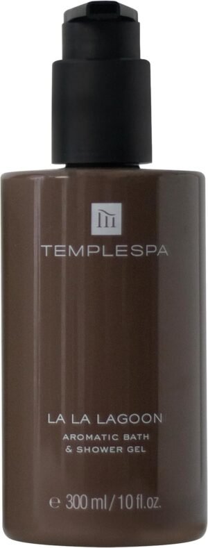 TEMPLESPA | LA LA Lagoon | Luxury Bath and Shower Gel for Cleansing, Fresh Skin, Smooth Texture, Natural Ingredients, Free from Parabens, Phthalates and Sulphates, Cruelty-Free, Vegan 10 fl.oz.