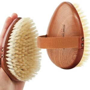 Premium Dry Brushing Body Brush for Glowing Skin Exfoliating Shower Brush for Silky Smooth Results Portable Dry/Wet Exfoliator Brush Removes Dead Skin and Cellulite Ultimate Comfort and Effectiveness