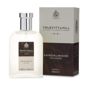 Truefitt & Hill Luxury Cologne – Sandalwood – Premium Long-Lasting Sandalwood and Cedarwood Men’s Fragrance Presented in a Beautifully Etched Traditional Atomizer Bottle – 3.38 oz.