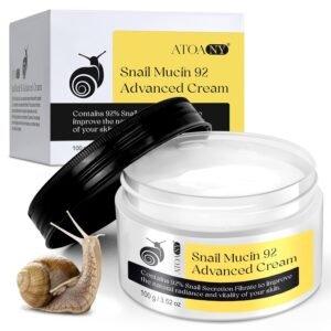 Snail Mucin 92% Repair Serum Cream – Face Moisturizer Hydrating Anti Age Firming Wrinkle Reduction Daily Repair Snail Mucin Face Cream for Dry & Sensitive Skin, All Skin Types-100 g/3.52 oz
