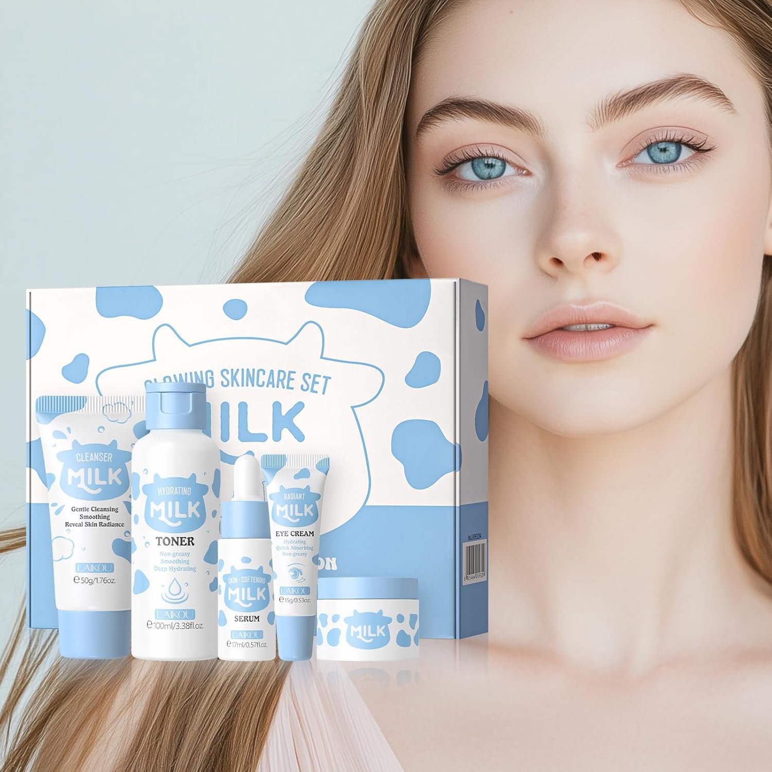 Skin Care Set, Skin Care Routine Kit for Women, Skincare Gift Set, Travel Size Toiletries with Milk Cleanser, Toner, Serum, Eye Cream, Face Cream Mother's Day Christmas Birthday Daughter Wife - Image 7