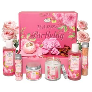 Luxury Spa Gift Set for Women, Whole Body, Bath Set, Bath Gift Set, Rose Scented, 10 Pcs, Self Care, Best Friend, Mom, Sister, Valentine’s Day Gift