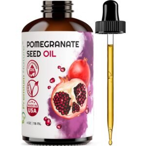 Premium Nature Pomegranate Seed Face Oil. 100% Pure Unrefined Cold Pressed for Essential Oils. Gua Sha Oil. Oil for Hair Skin and Nails 4 oz