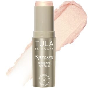 TULA Skin Care Spresso Energizing Eye Balm – Energizing & Hydrating Caffeine Under Eye Treatment for Dark Circles, Portable and Perfect to Use On-the-go, 0.35 oz.