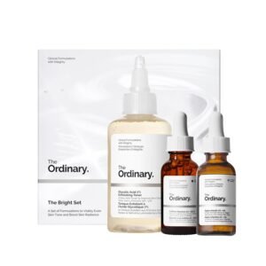 The Ordinary The Bright Set, 3-Step Regimen for Radiant, Even Skin Tone with Glycolic Acid 7% Exfoliating Toner, Alpha Arbutin 2% + HA, and Caffeine Solution 5% + EGCG | Skin Care Set