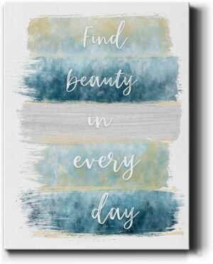 Renditions Gallery Find Beauty Wall Art, Premium Gallery Wrapped Canvas Decor, Ready to Hang, 20 in H x 16 in W, Made in America Print