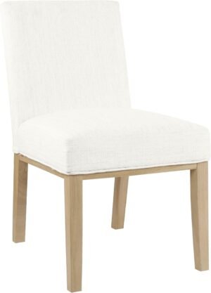 HomePop Kolbe Upholstered Dining Chair – Stain-Resistant Woven Fabric, 19.5″ Seat Height, Ideal for 29-31 Inch Tables (Single Pack)