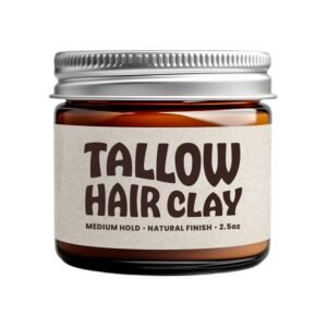 Earth Wave All Natural Tallow Hair Clay – Premium Hair Styling Clay – Organic Ingredients – Zero Toxins – Perfect for everyday use – Medium Hold & Natural Finish – Non-Greasy Formula – 2.5 oz