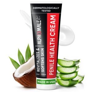 AlphaMale Premium Penile Health Cream for Men – Penile Cream Daily Moisturizer for Sensitive Skin – Foreskin Restoration – Hydrating Formula for Dryness & Irritation – Fragrance-Free – 4oz