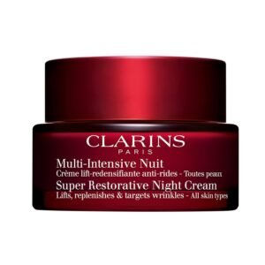 Clarins Super Restorative Night Cream | Anti-Aging Moisturizer For Mature Skin Weakened By Hormonal Changes | Illuminates & Densifies Skin | Lifts & Tones | Targets Spots & Wrinkles | 1.7 Ounces