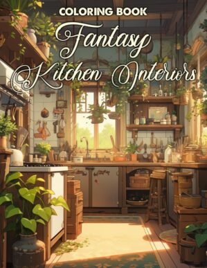 Fantasy Kitchen Interiors Coloring Book: Whimsical Cottage Dining Room Coloring Pages with Ethereal Illustrations for All Ages Creativity & Relaxation