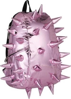 Spike Mirror Mirror Metallic Pink Premium 15″ Laptop Backpack for Men & Women, Durable Lightweight Stylish Carry On Unisex Fun Casual Travel Commuter Bag