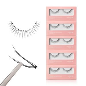 EYEME Cutting Eyelash NO.V33 – 5 Set Pack, Bold Wispy Cluster Lashes with Extra-Long Middle Fibers for a Wide-Open Eye Effect, Soft & Natural False Eyelashes, Glue Not Included, K-Beauty