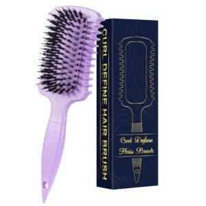 Curl Defining Brush, Curly Hair Brush Products for Effortlessly Detangling Shaping and Styling Women’s Men’s Curls on All Wet or Dry Hair Types, Reduces Frizz (Purple 1PC)
