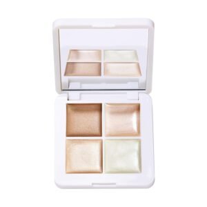 RMS Beauty Glow Quad Mini – Makeup Palette, Cream Highlighter Makeup, Blush Palette, Cheek Lip Tint, Highlight Makeup, Face Palette Makeup All in One