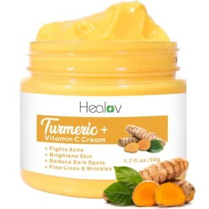 Turmeric Face Cream for Face & Body – All Natural Turmeric Skin Brightening Lotion – Turmeric Cleanses Skin, Fights Acne, Evens Tone, Fades Scars, Sun Damage, & Age Spots – Pure Turmeric Cream Healing