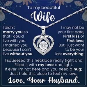 LAZYGIFT To My Wife Necklace From Husband Gift for Wives Beautiful Jewelry Forever Love Necklace Form Lover Husband for My Sweet Heart
