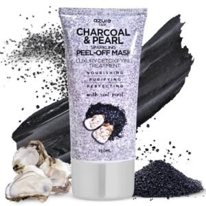 Azure Cosmetics Charcoal & Pearl Sparkling Peel-Off Mask – Korean Skincare for Anti-Aging, Dirt & Oil Control with Hyaluronic Acid & Collagen – Moisturizing & Purifying Face Mask – 150 ml
