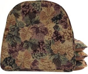 Klear Vu Raindrop The Gripper Non Slip Chair Cushions, Soft & Comfortable Seat Pad, Sitting Pillow for Kitchen, Dining or Office, 4 Count (Pack of 1), Multicolor