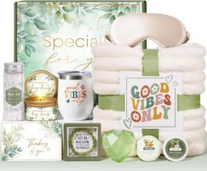 Birthday Gifts for Women Self Care Gifts, Relaxing Spa Gifts Baskets Get Well Soon Gifts Care Package for Women with Blanket, Unique Gifts Idea for Mom Mother Her Wife Girlfriend Best Friend Sister