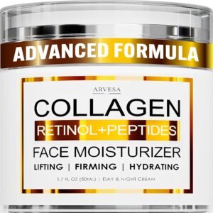 Collagen Cream – Anti Aging Face Moisturizer – Wrinkle Cream for Women and Men with Retinol, Peptides and Hyaluronic Acid – Day and Night – Best Facial Moisturizer – Neck & Décolleté