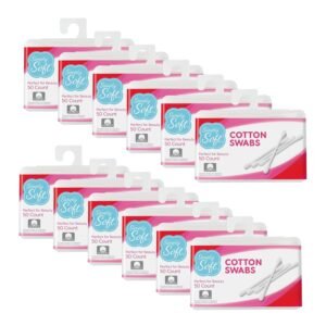 Simply Soft Cotton Tip Applicators, Cotton Swabs with Double Round Tips, for Hygiene & Beauty Care, (50/pk, 12 pks)