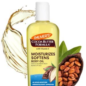 Palmer’s Cocoa Butter Moisturizing Body Oil with Vitamin E, Radiant Looking Glow and Skin Hydration, Instant Absorption, Bath, Body and Shower, 8.5 Ounces