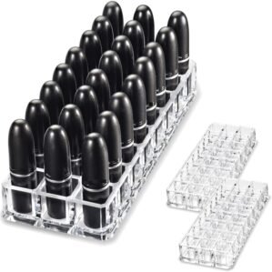 byAlegory Premium Beauty Organization Acrylic Lipstick Organizer & Beauty Container 24 Space Storage (Clear)
