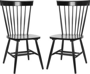 SAFAVIEH Parker Spindle Windsor Set of 2 Dining Chair, 17, Black