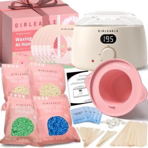 Premium Digital Waxing Kit for Women and Men, Wax Warmer Hair Removal at Home with Wax Beads & Silicone Pot, Target Different Types of Sensitive Skin Brazilian Bikini, Facial, Leg, Full body