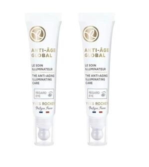 Yves Rocher Complete Anti-Age Global Eye Illuminating Contour Cream MAture Skin Anti Wrinkles 0.5 fl.oz. Set of 2 Best Gift Kit